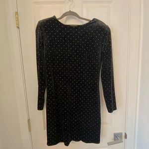 Gold and black, velvet party dress